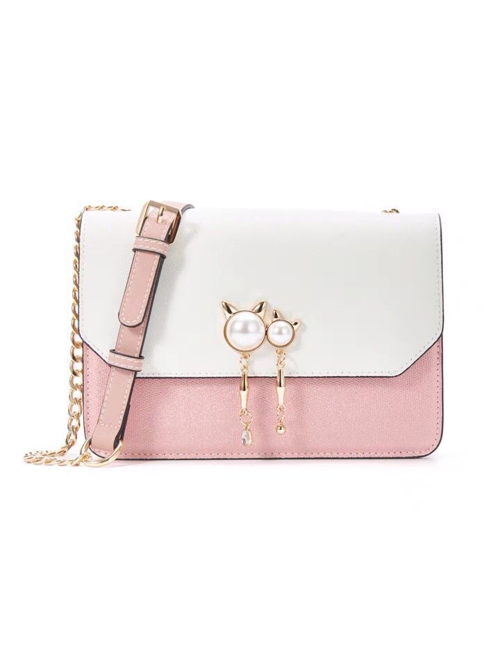 Ladies Crossbody Handbag with Pearl Chain Single Shoulder  Handbag